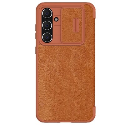 Кожаный чехол Nillkin Qin Pro Leather Case Коричневый для Samsung Galaxy S23 FE(2)