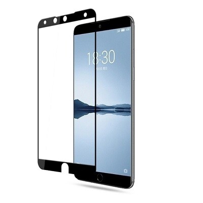 Противоударное защитное стекло с полным клеем Full Glue Screen Cover 0.3mm черное для Meizu 15 Plus(3)