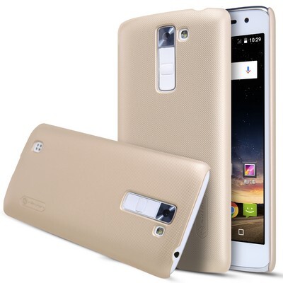 Пластиковый чехол с пленкой Nillkin Super Frosted Shield Gold для LG K7(X210DS)(3)