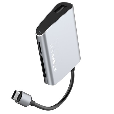 USB-концентратор Baseus Enjoyment Type-C to SD+TF Card+USB2.0 HUB Adapter Gray CATSX-C0G(1)