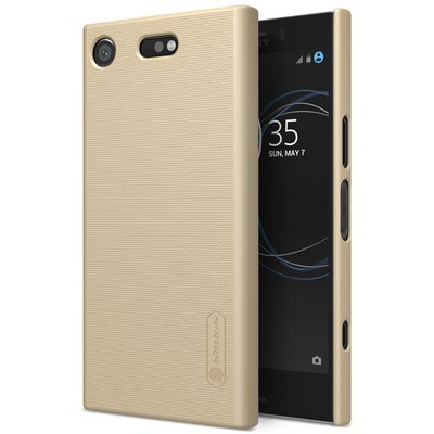 Пластиковый чехол с пленкой Nillkin Super Frosted Shield Gold для Sony Xperia XZ1 Compact(3)