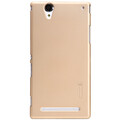 Пластиковый чехол Nillkin Super Frosted Shield Gold для Sony Xperia T2 Ultra Dual(#1)