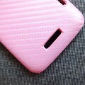 Пластиковый чехол накладка Carbon Fiber Pink для HTC One X(#2)