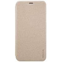 Полиуретановый чехол книга Nillkin Sparkle Leather Case Gold для Apple iPhone Xs