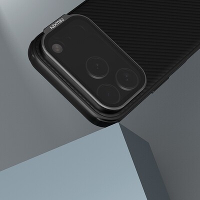 Чехол с защитой камеры и подставкой CamShield Prop Case (Transparent Black Camera Cover) черный для Apple iPhone 17 Pro Max(12)