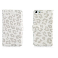Кожаный чехол Nuoku Leopard Series Case White для Apple iPhone 5/5s/SE