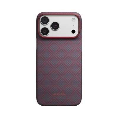 Кевларовый чехол с Magsafe Pitaka Edge Case Argyle Blue's Red для Apple iPhone 18 Pro Max(1)