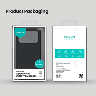 Пластиковый чехол с пластиной Magsafe Nillkin Super Frosted Shield Pro Magnetic Case черный  для Xiaomi Poco F8 Pro(8)