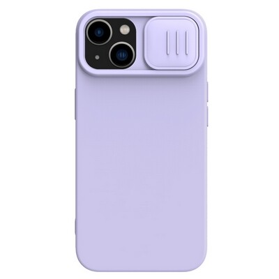Силиконовая накладка с пластиной Magsafe Nillkin CamShield Silky Magnetic Silicone Case Лавандовая для Apple iPhone 15(1)