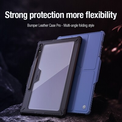 Защитный чехол Nillkin Bumper Leather Case Pro Multi-angle Черный для Samsung Galaxy Tab S10 Ultra(11)