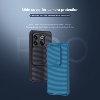 Чехол-накладка Nillkin CamShield Pro Синяя для OnePlus 10T(9)