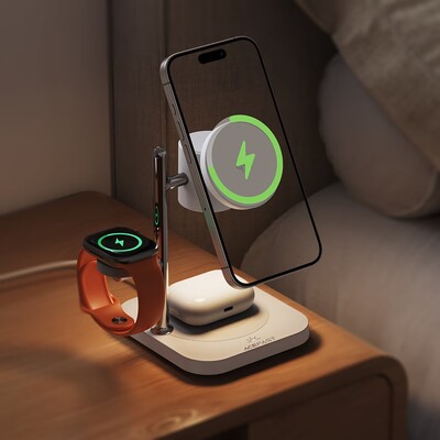 Беспроводная зарядная станция Acefast E39 32.5W 4-in-1 desktop wireless charger.(7)