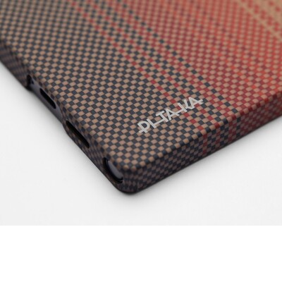 Чехол накладка PITAKA Moonrise Tactile Woven case 600D Magsafe (Sunset) для Samsung Galaxy S25 Ultra(5)