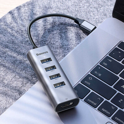 USB-концентратор Baseus Enjoyment Series USB-C to HDMI/4xUSB 3.0 CAHUB-N0G(2)