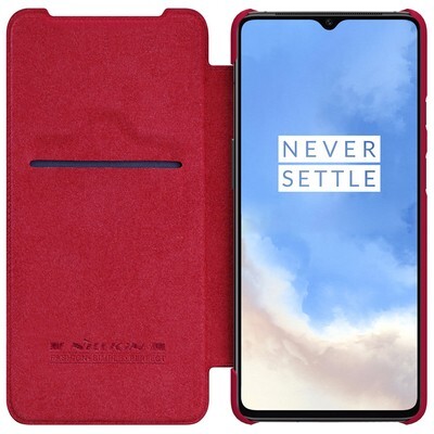 Кожаный чехол Nillkin Qin Leather Case Коричневый для OnePlus 7T(3)