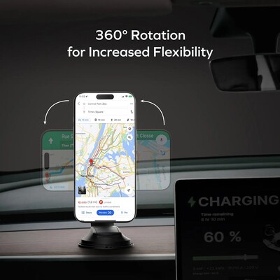 Автомобильный держатель с MagSafe Momax 1-Move Q.Mag Qi2.2 25W Magnetic Wireless Charging Car Mount (CM38Q22E)(10)