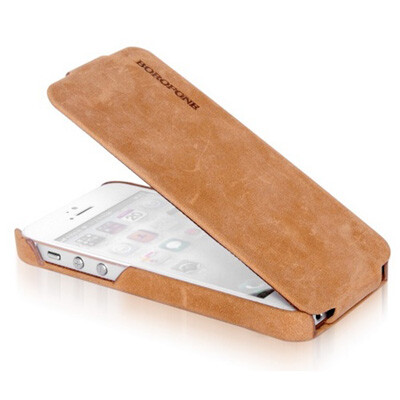 Кожаный чехол Borofone Colonel leather case Beige для Apple iPhone 5/5s/SE(3)