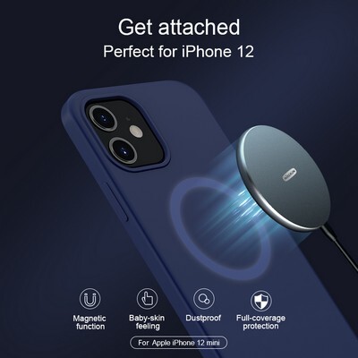 Силиконовая накладка с пластиной Magsafe Nillkin Flex Pure Pro Case Красная для Apple iPhone 12 mini(7)