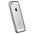 Металлический бампер со стразами Noeson Silver Mat для Apple iPhone 5/5s/SE(#2)