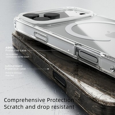 Защитный чехол с магнитной пластиной MagSafe TPU+PC Magic Mask Air Bairrer прозрачный для Apple iPhone 17 Pro Max(8)