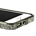 Металлический бампер со стразами Noeson Silver Mat для Apple iPhone 5/5s/SE(#4)