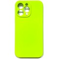 Силиконовый чехол Silicone Case с закрытым низом и защитой камеры салатовый для Apple iPhone 14 Pro(#1)