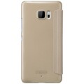 Полиуретановый чехол книга Nillkin Sparkle Leather Case Gold для HTC U Ultra(#2)