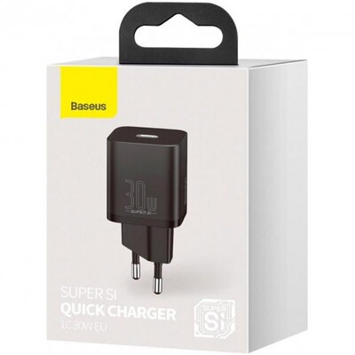 Сетевое зарядное устройство Baseus CCSUP-J01 Super Si Pro Quick Charger Type-C 30W черное(3)