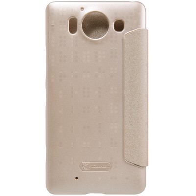 Полиуретановый чехол Nillkin Sparkle Leather Case Gold для Microsoft Lumia 950(2)