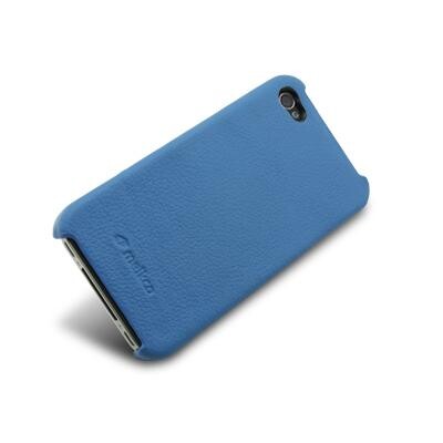 Кожаный чехол накладка Melkco Snap Cover Blue LC для Apple iPhone 4/4S(3)