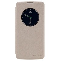Полиуретановый чехол книга Nillkin Sparkle Leather Case Gold для LG K8(K350E)