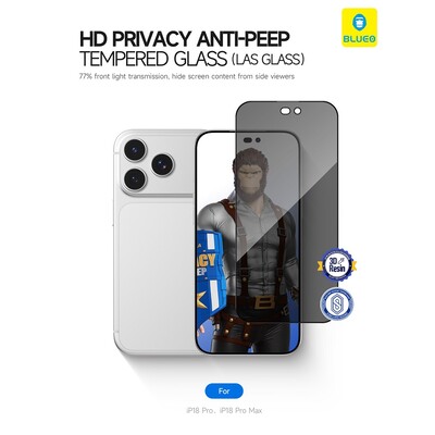 Защитное стекло Blueo HD Privacy (антишпион) для Apple 18 Pro Max(3)
