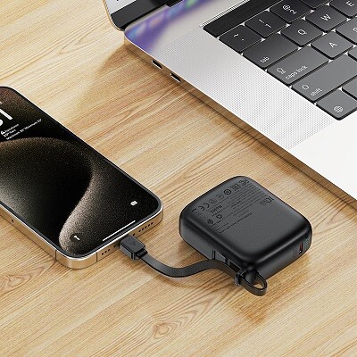 Внешний аккумулятор со встроенным кабелем Acefast M15 10000mAh PD20W черный(5)