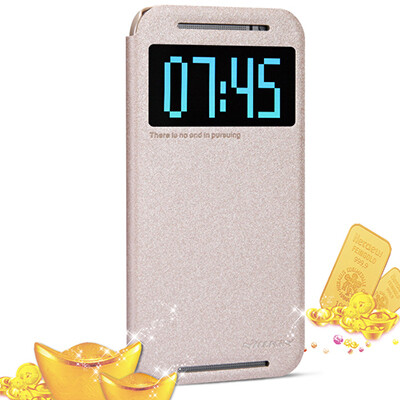 Полиуретановый чехол Nillkin Sparkle Leather Case Gold для HTC One M8(1)