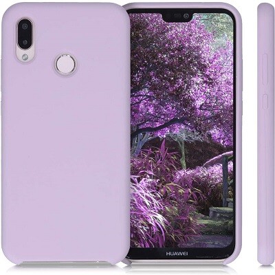 Силиконовый чехол с закрытым низом Silicone Case лавандовый для Huawei P20 Lite(2)