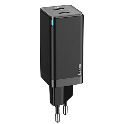 Сетевое зарядное Baseus GaN2 Quick Charger C+C 45W EU With Mini Cable Type-C to Type-C 60W 20V/3A (CCGAN-M01)(4)