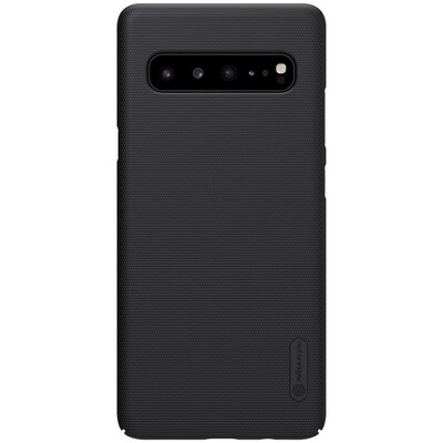 Пластиковый чехол с подставкой Nillkin Super Frosted Shield Черный для Samsung Galaxy S10 5G(1)