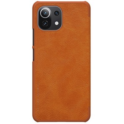 Кожаный чехол Nillkin Qin Leather Case Коричневый для Xiaomi 11 Lite(2)