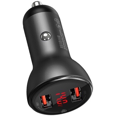 Автомобильное зарядное устройство Baseus CCBX-B0G Digital Display Car Charger 2 USB 45W(3)