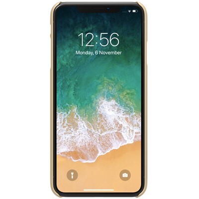 Пластиковый чехол с подставкой Nillkin Super Frosted Shield Золотой для Apple iPhone XS Max(2)