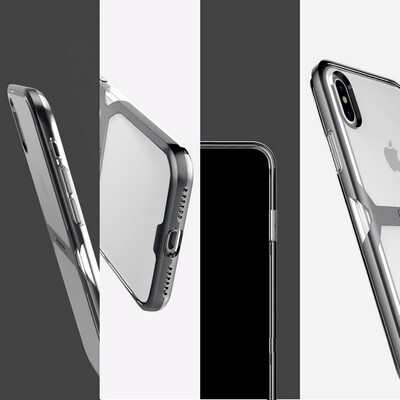 Чехол бампер Nillkin Crystal Series Серый для Apple iPhone Xs(4)