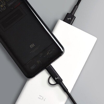 Кабель ZMI AL403 Micro/Type-C to USB-A Combo в оплетке (100см) черный(3)