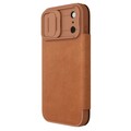 Кожаный чехол Nillkin Qin Prop Leather Case коричневый для Apple iPhone 17 Pro(#2)