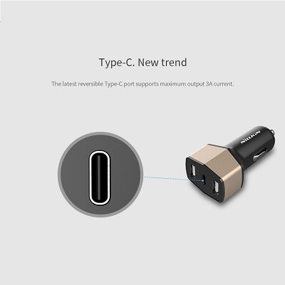 Азу Nillkin Celerity Car Charger Grey 6.4A 32W ( 3 выхода: Type-C и 2 Usb )(7)
