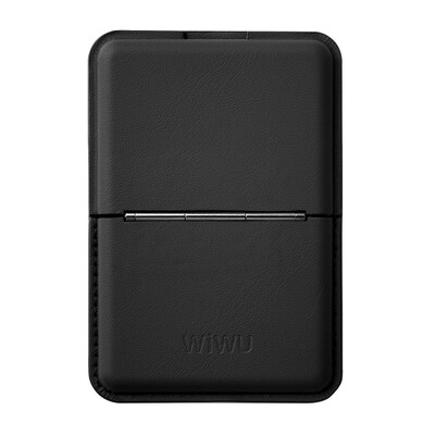 Магнитный картхолдер с подставкой для айфона WiWU Mag Wallet (MW-001) черный(2)