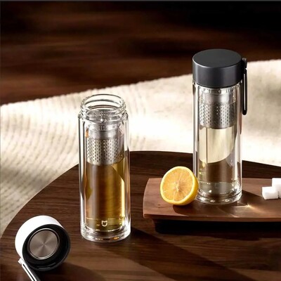 Двухслойная стеклянная бутылка для заваривания чая Mijia Double-layer Glass 400ml (MJBLB01PL)(3)