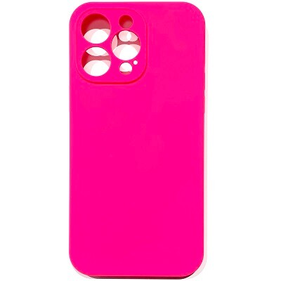 Силиконовый чехол Silicone Case с закрытым низом и защитой камеры ярко-розовый для Apple iPhone 14 Pro Max(1)