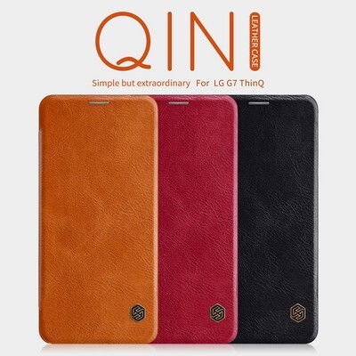 Кожаный чехол Nillkin Qin Leather Case Коричневый  для LG G7(5)