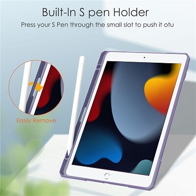Защитный чехол книжка Acrylic TPU Case с креплением для стилуса лаванда для Apple iPad 10.2(5)