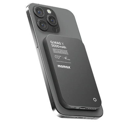 Портативное зарядное устройство MOMAX Q.Mag X1 (5000mAh) Magnetic Wireless Battery Pack (IP116AD) черный(3)